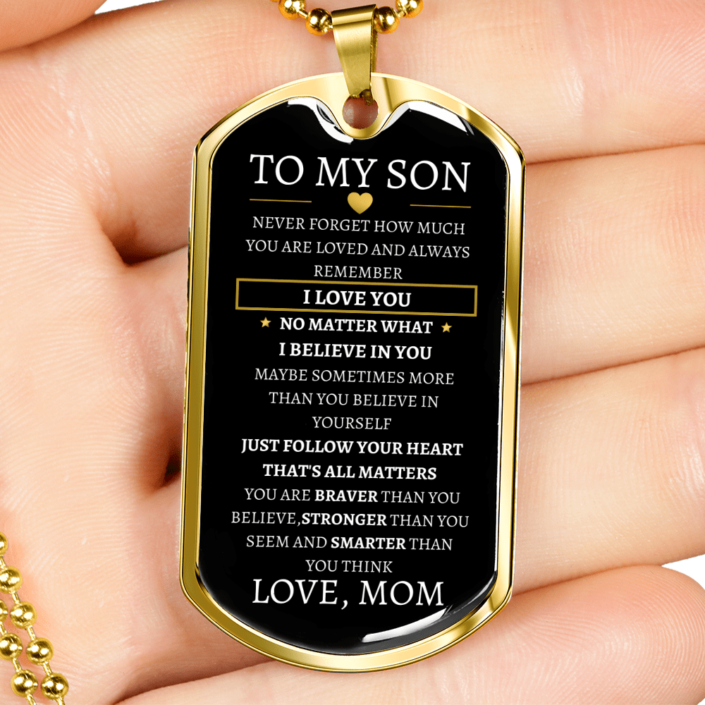 Braver Stronger Smarter To My Son Dog Tag necklace