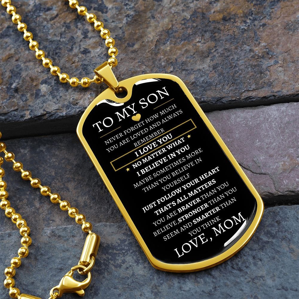 Braver Stronger Smarter To My Son Dog Tag necklace