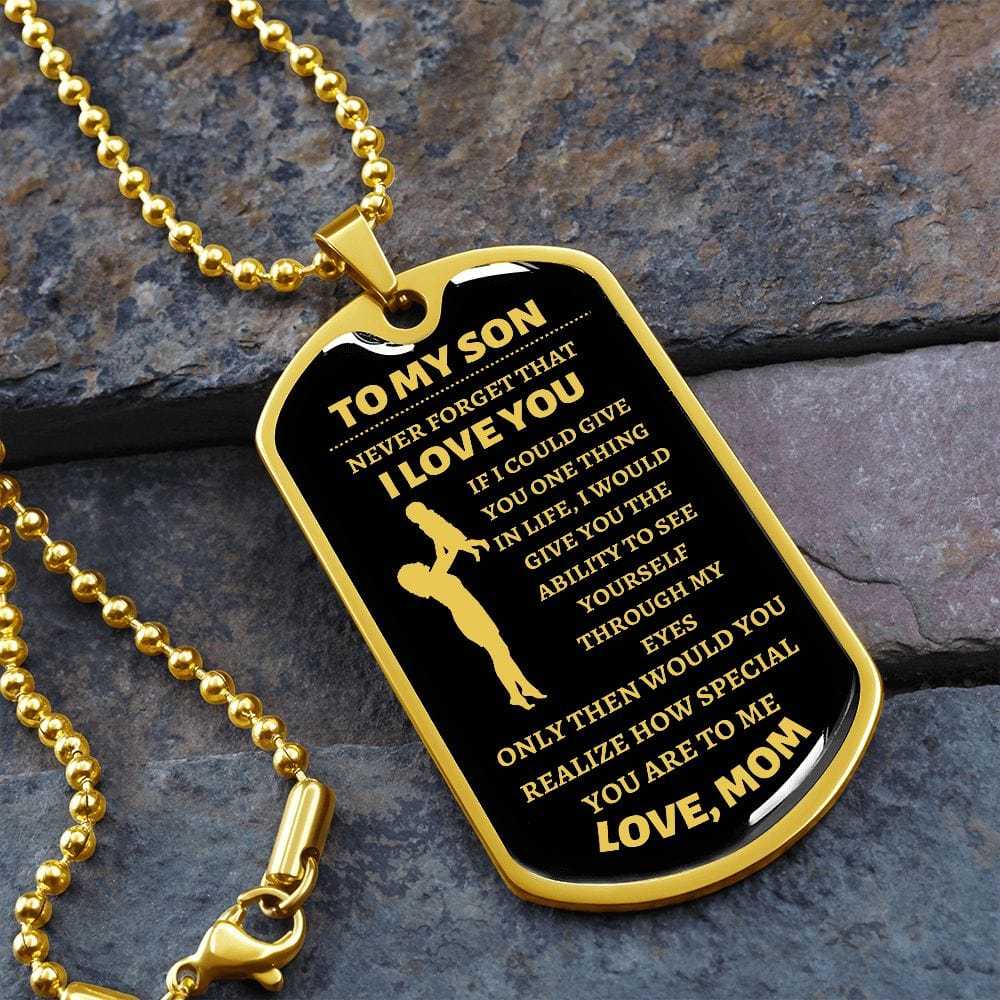 Son Dog Tag Necklace From Mom-You are special