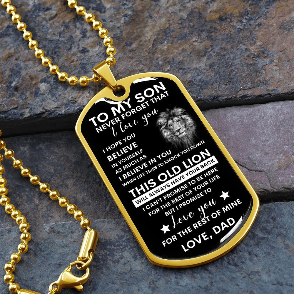 Never Forget - Dad to Son Dog tag Necklace