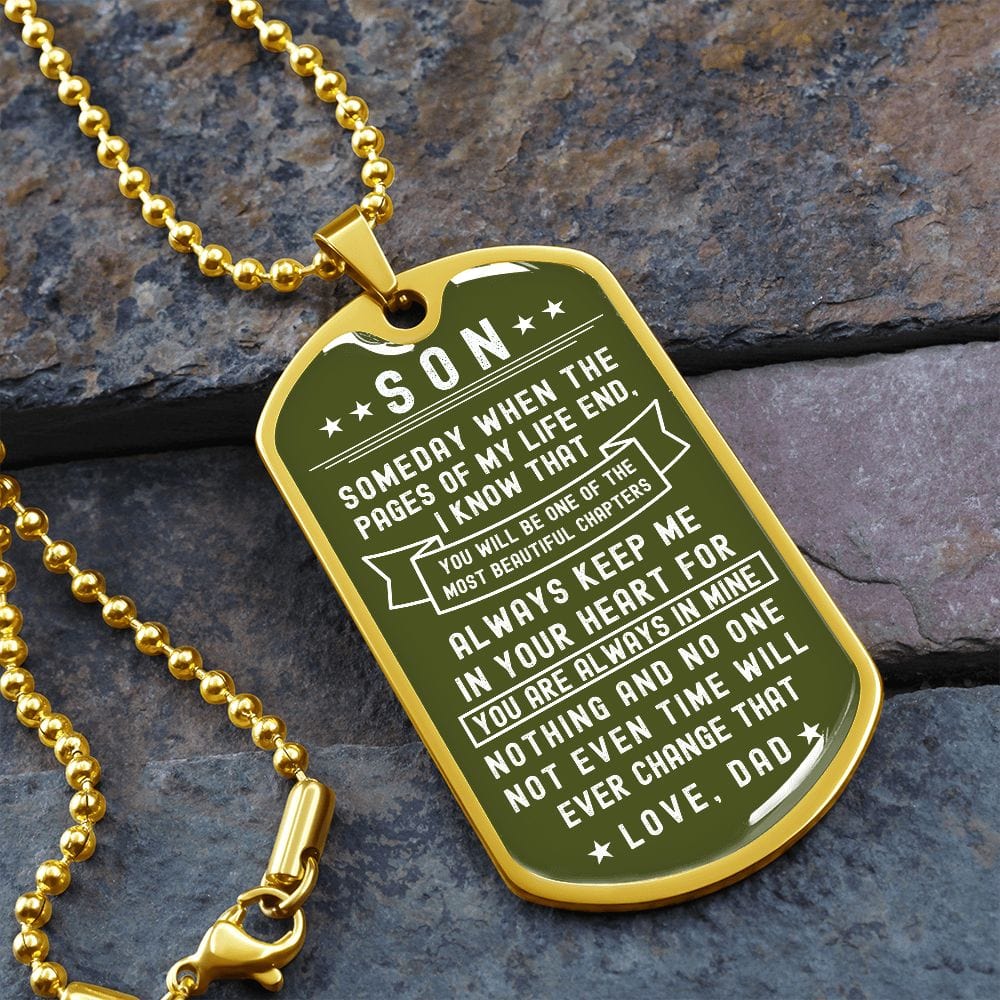 Son- Military Green Dogtag necklace from Dad