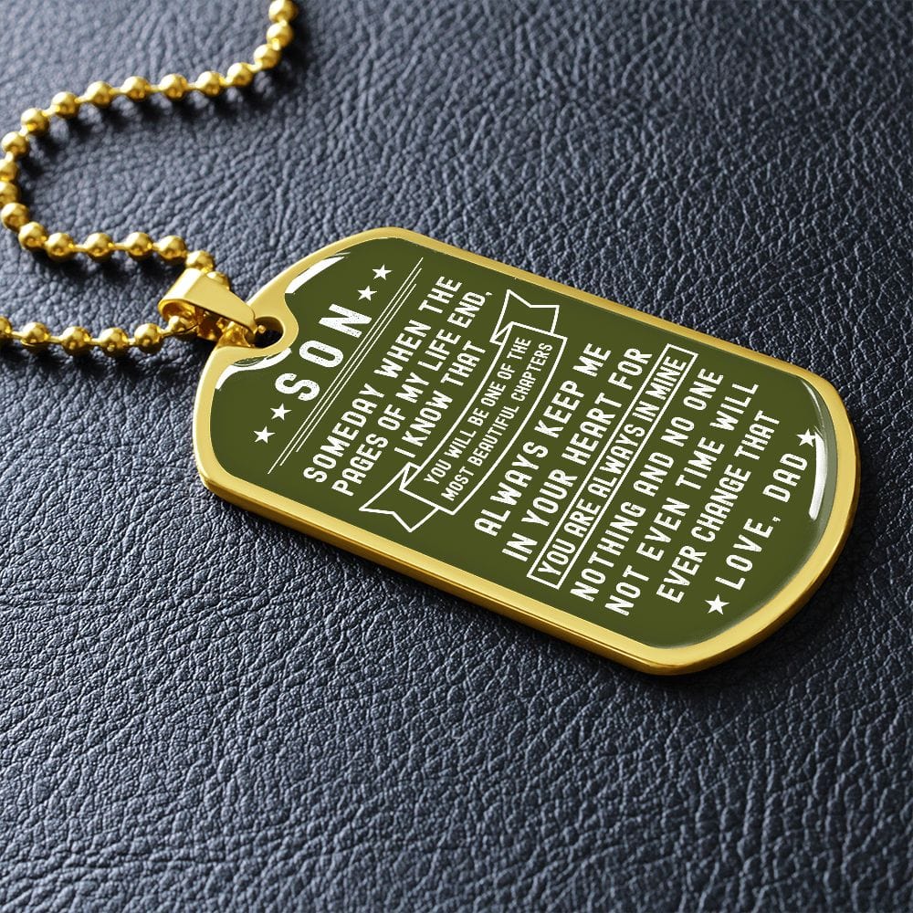 Son- Military Green Dogtag necklace from Dad