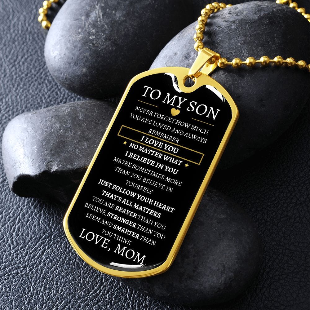 Braver Stronger Smarter To My Son Dog Tag necklace