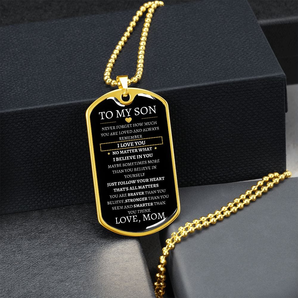 Braver Stronger Smarter To My Son Dog Tag necklace