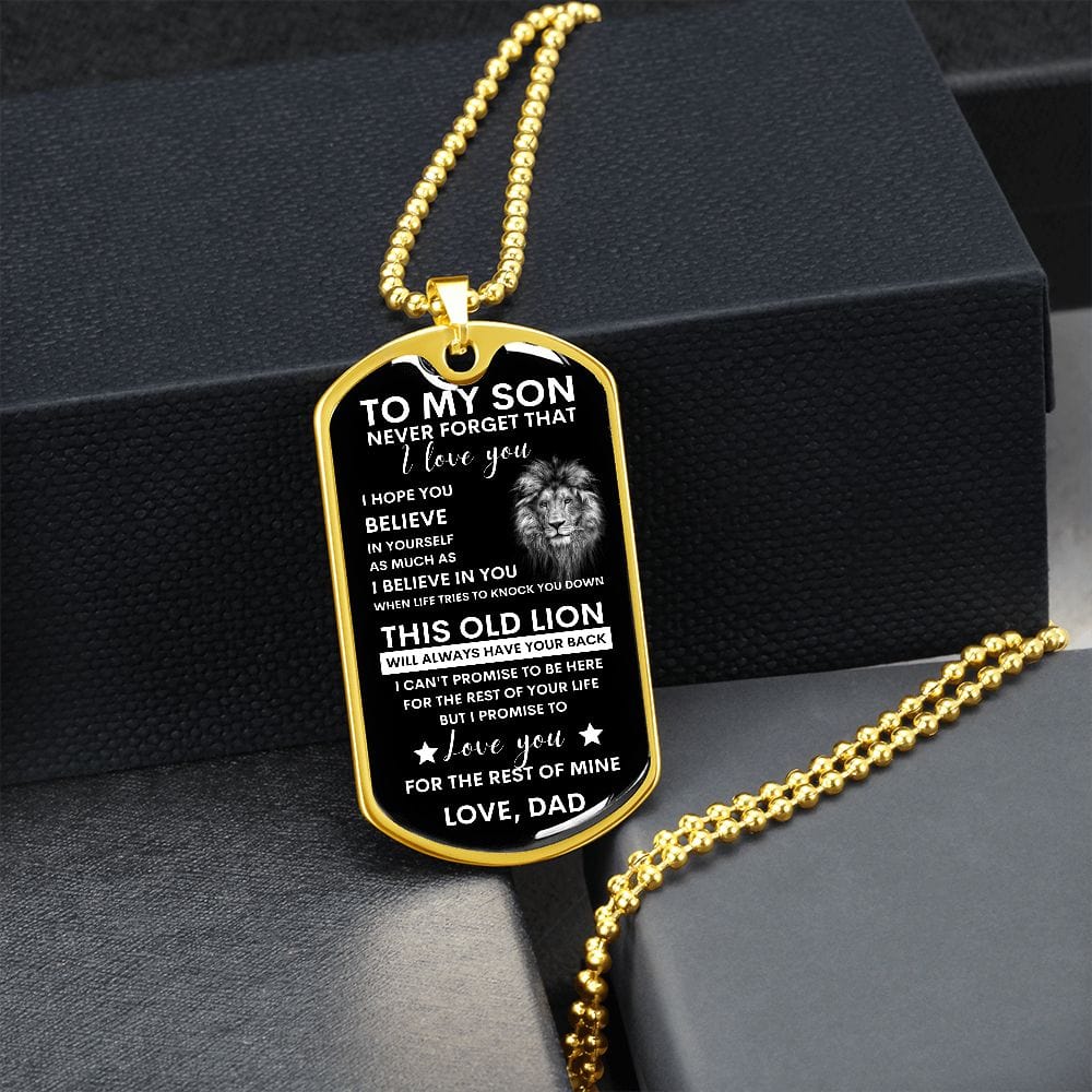 Never Forget - Dad to Son Dog tag Necklace