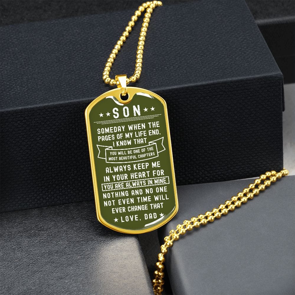 Son- Military Green Dogtag necklace from Dad