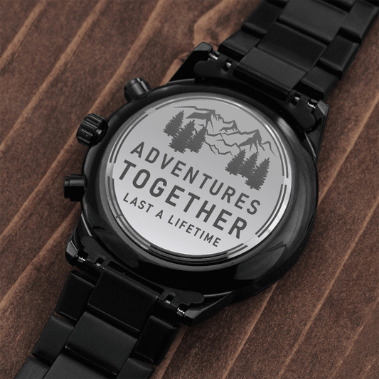 Wife to Husband Anniversary Black Chronograph Watch