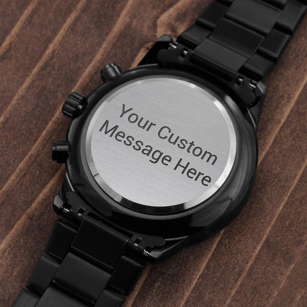 Customized Black Engraved Watch
