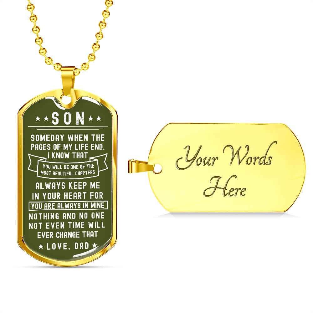 Son- Military Green Dogtag necklace from Dad