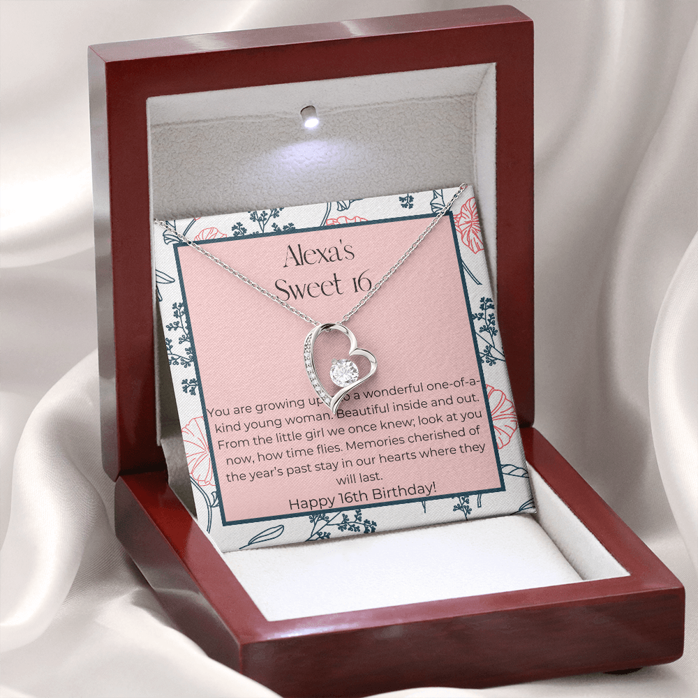Personalized Sweet 16 Forever Love Necklace