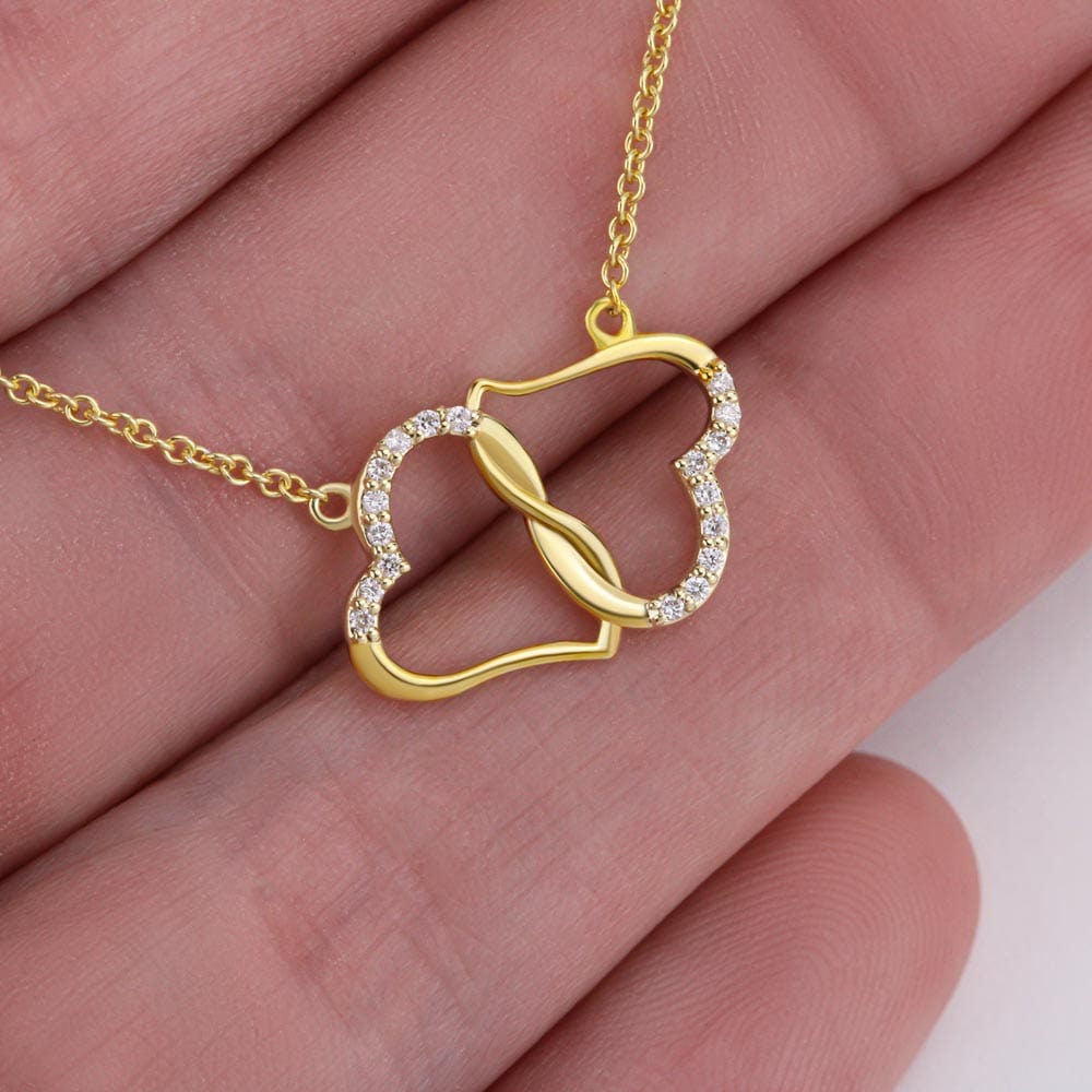 I Love You-2 hearts Gold necklace