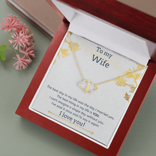 I Love You-2 hearts Gold necklace