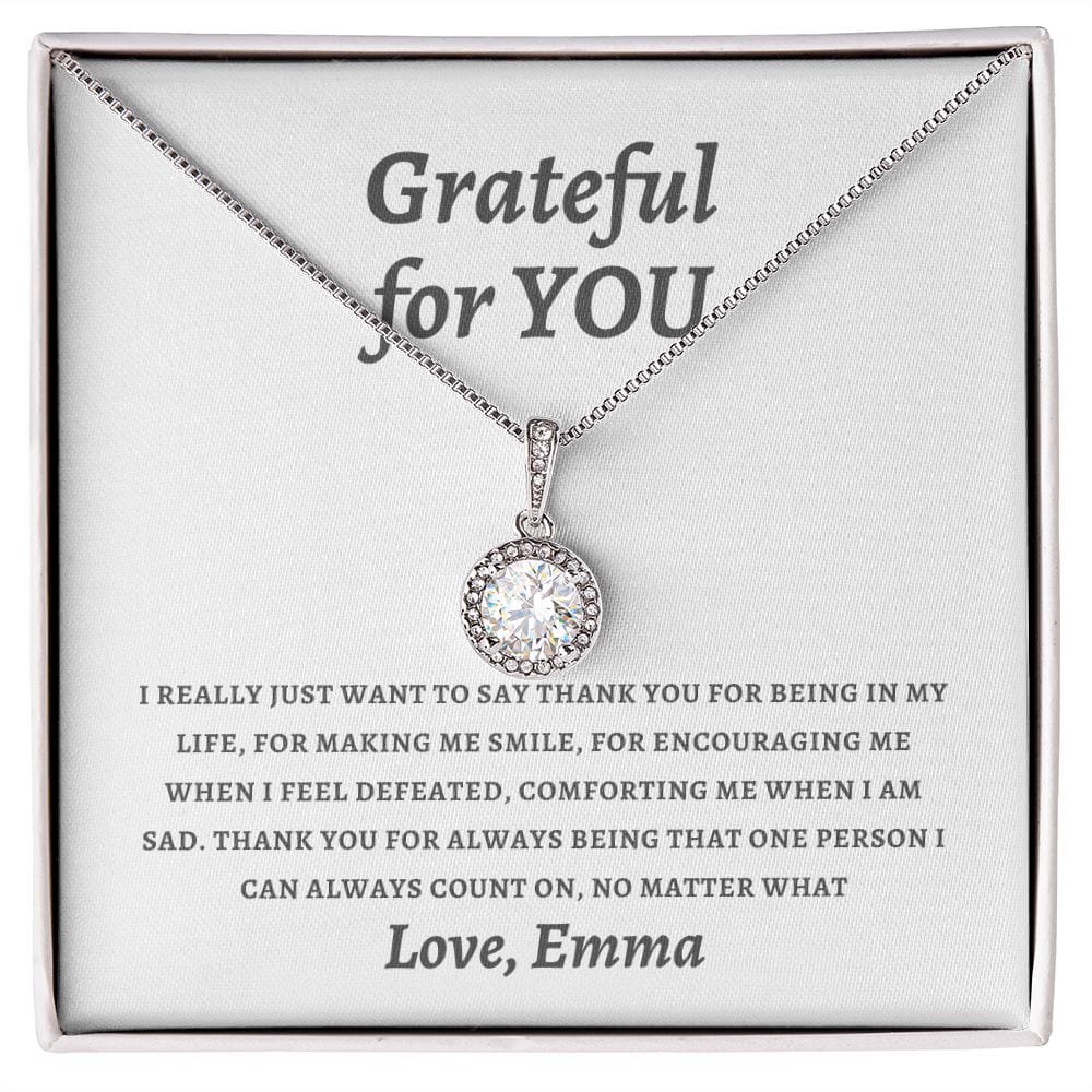 Thank you gift necklace for friend, coworker, mother, soul sister, best friend, gratitude gift, grateful for you appreciation keepsake jewelry-1