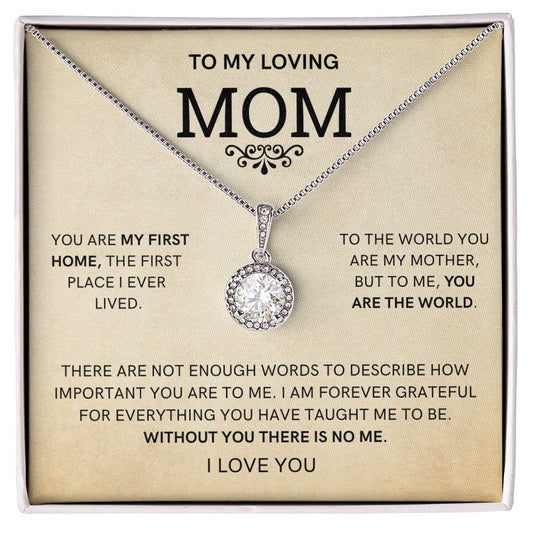 Loving Mom - Eternal Love Necklace, Mom Son Gift, Mom Necklace from Daughter