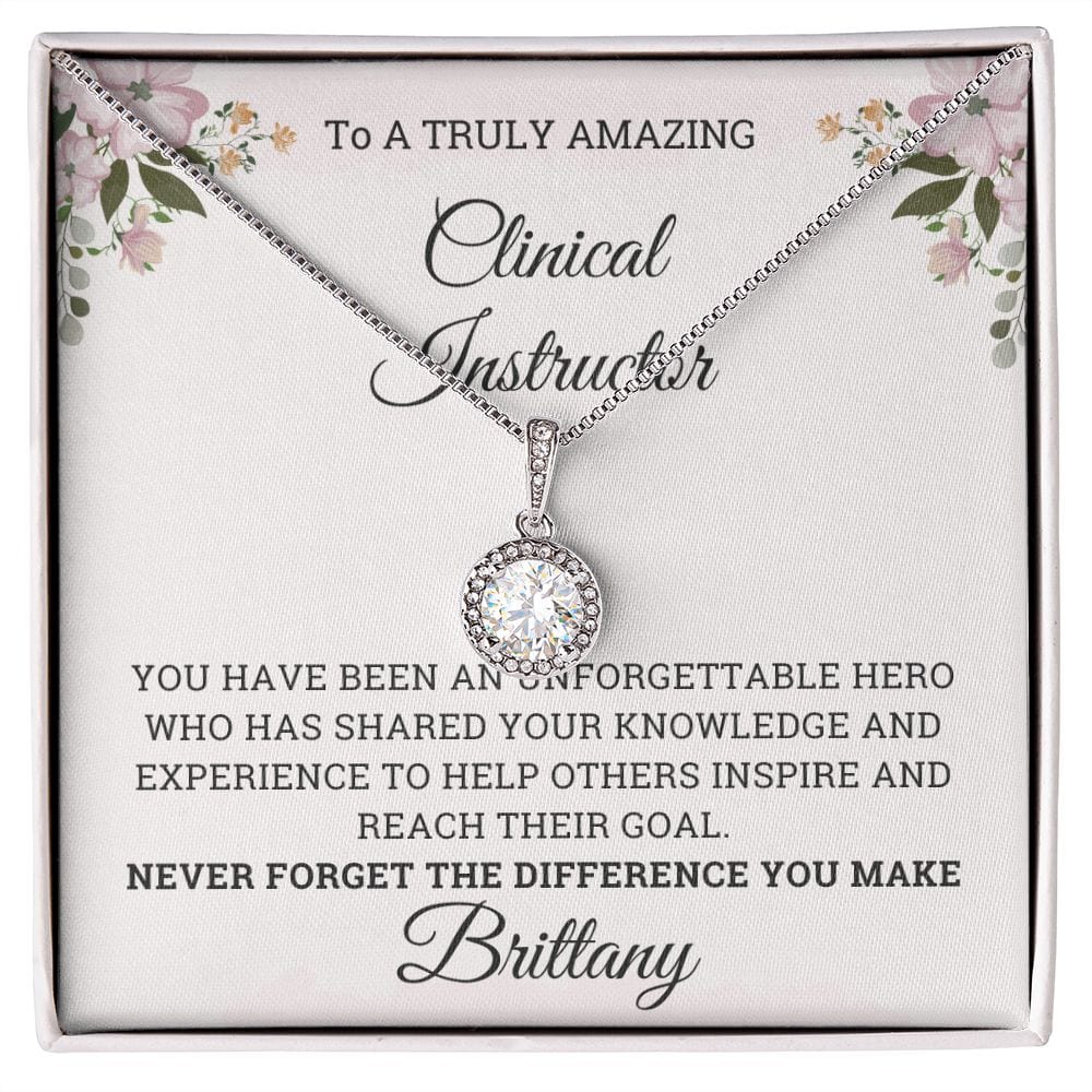 Personalized Clinical Instructor Thank you gift necklace, Nursing Instructor present, Nurse Manager gift, Nurse Educator coworker on retirement, leaving