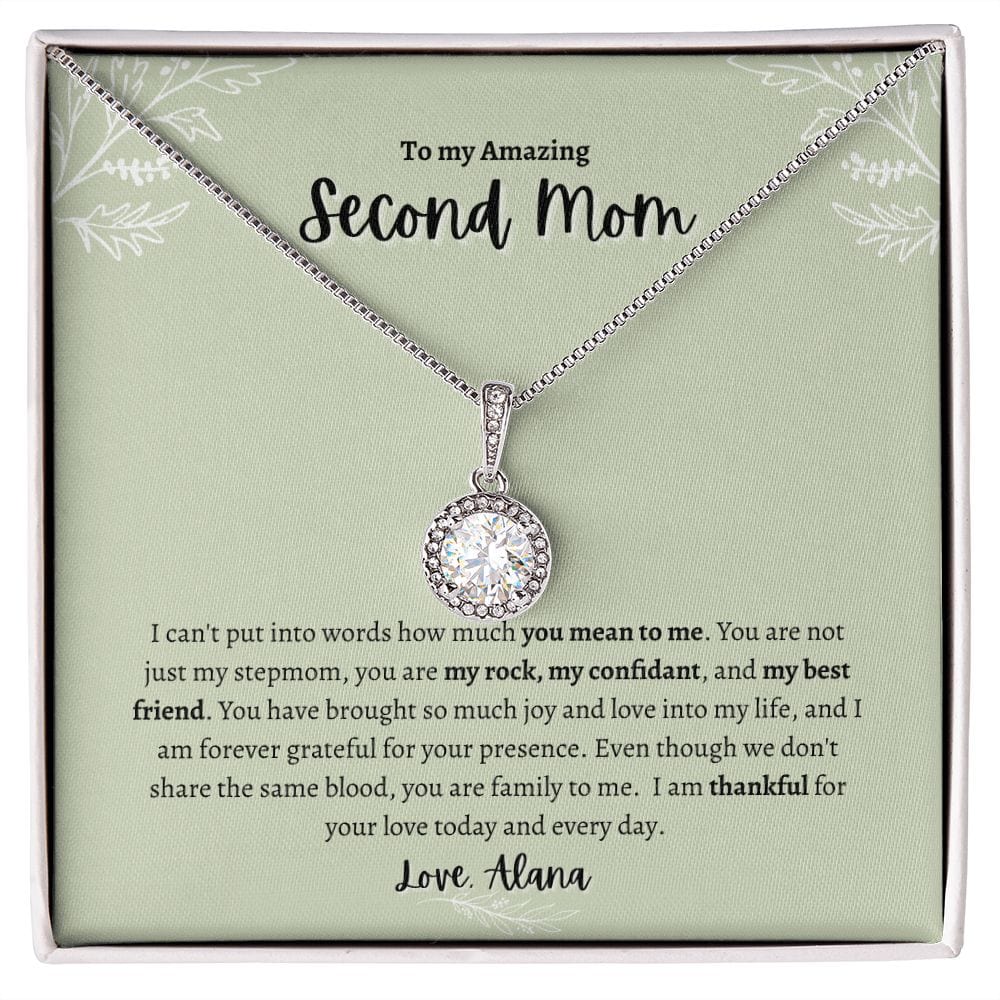 Personalized Second mom gift necklace for Mother's day, Stepped up Mom, Step mom, unbiological mom thank you jewelry, chosen mother gift