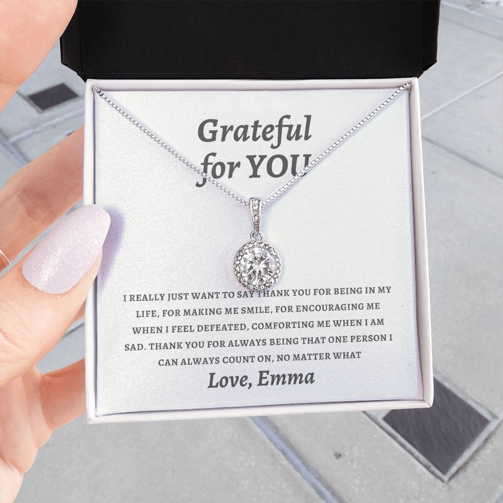 Thank you gift necklace for friend, coworker, mother, soul sister, best friend, gratitude gift, grateful for you appreciation keepsake jewelry-1