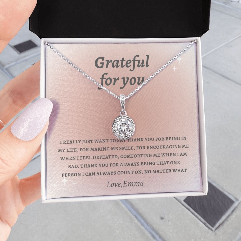 Thank you gift necklace for friend, coworker, mother, soul sister, best friend, gratitude gift, grateful for you appreciation keepsake jewelry