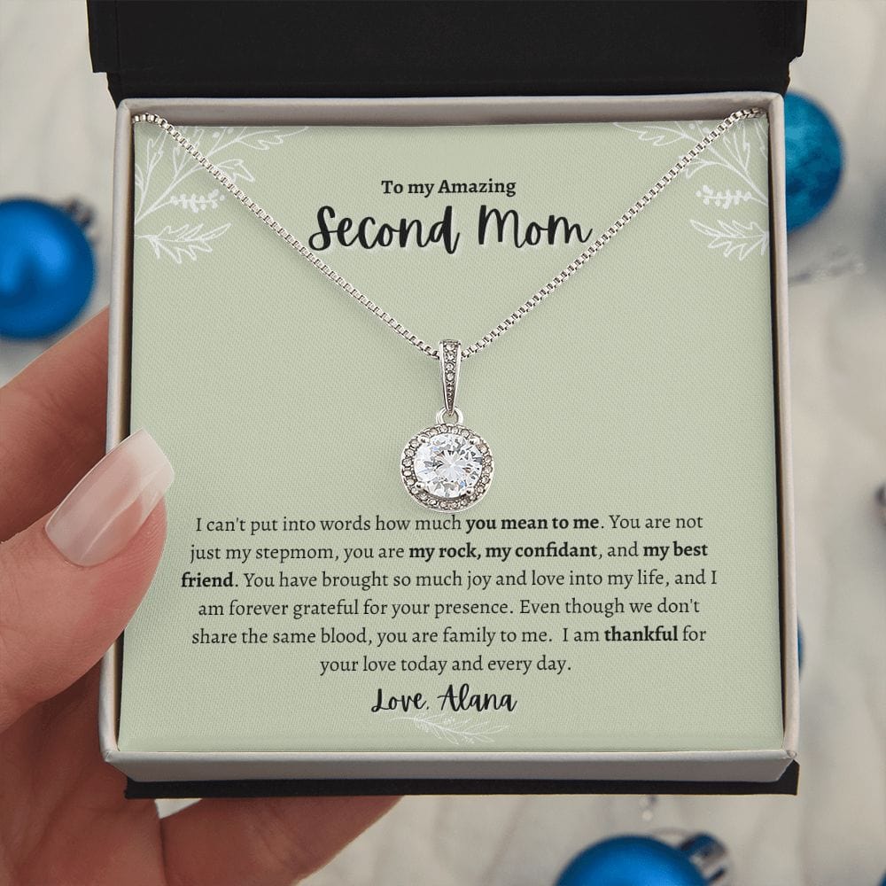 Personalized Second mom gift necklace for Mother's day, Stepped up Mom, Step mom, unbiological mom thank you jewelry, chosen mother gift