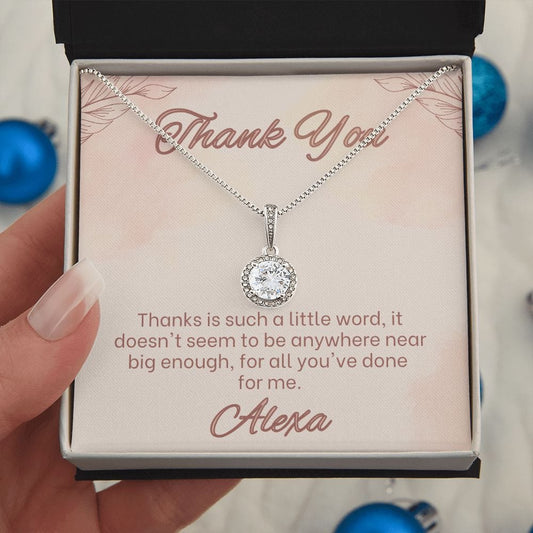 Gratitude Thank you keepsake gift necklace, Personalized thank you gift,  Thank you presents, Appreciation gift for boss, coworker, BFF