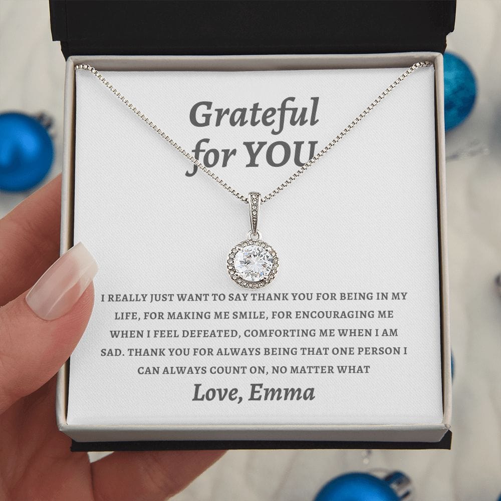 Thank you gift necklace for friend, coworker, mother, soul sister, best friend, gratitude gift, grateful for you appreciation keepsake jewelry-1