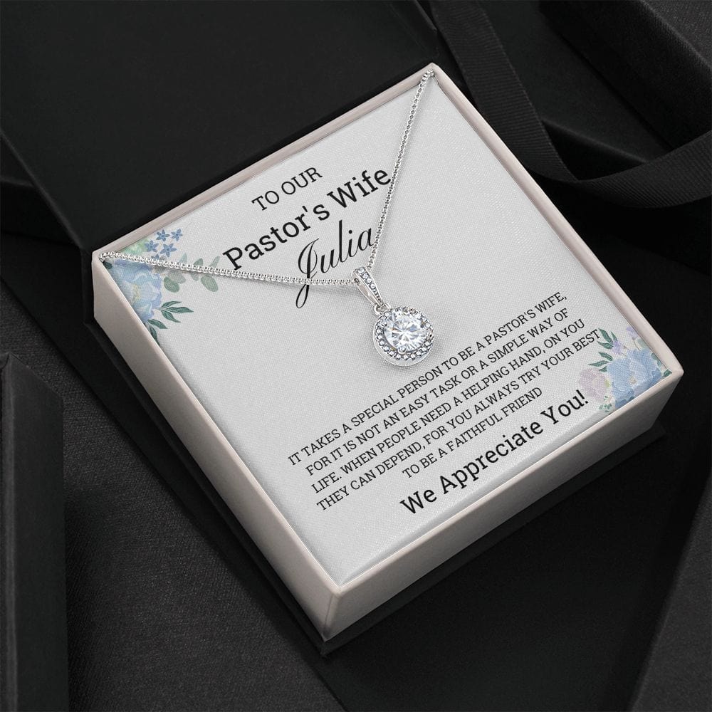 Pastor's Wife Appreciation Necklace, Personalized Custom Gift for Pastor's Wife,