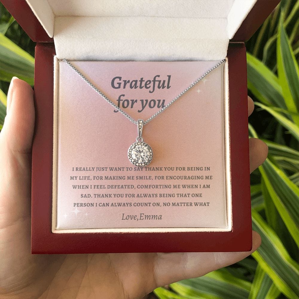 Thank you gift necklace for friend, coworker, mother, soul sister, best friend, gratitude gift, grateful for you appreciation keepsake jewelry