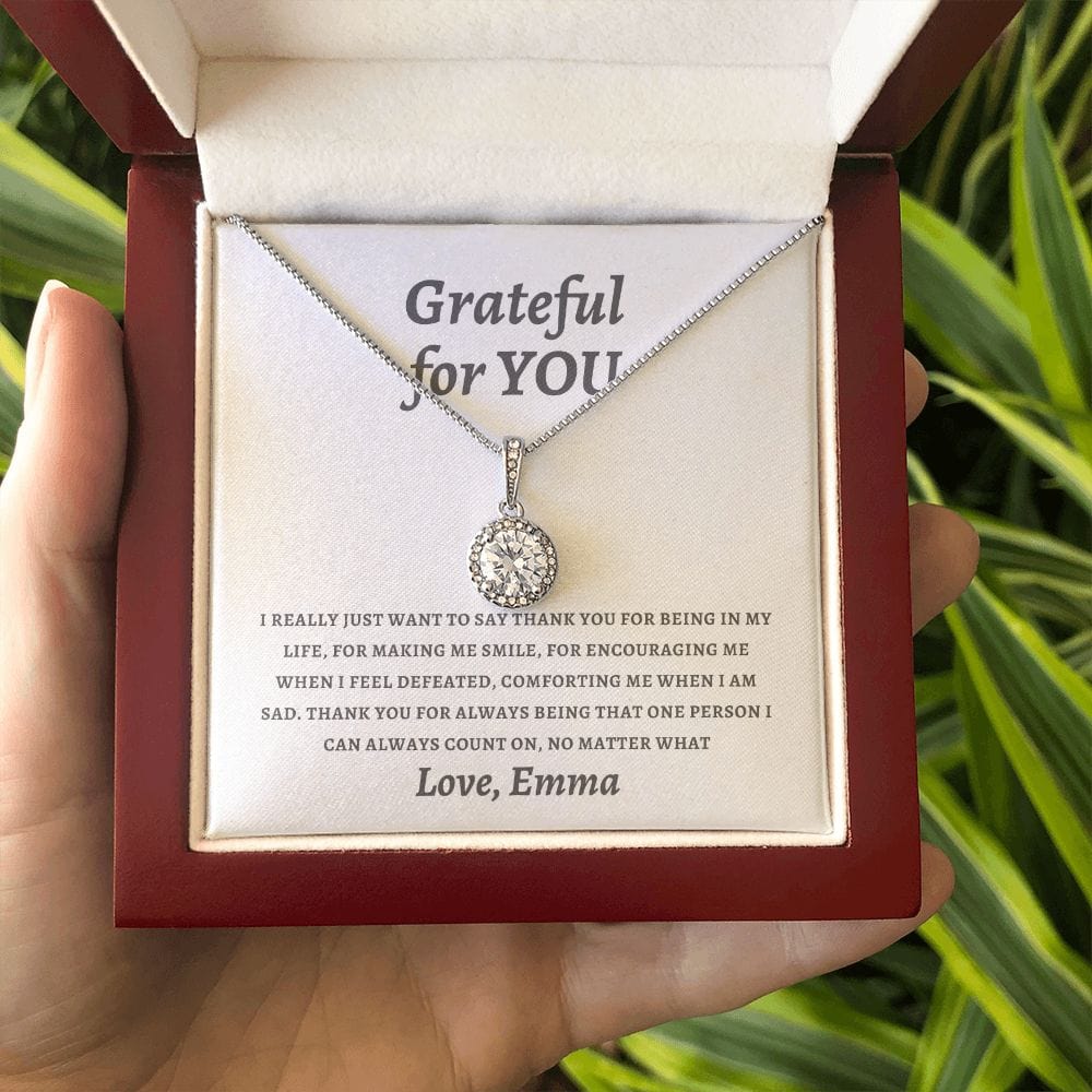 Thank you gift necklace for friend, coworker, mother, soul sister, best friend, gratitude gift, grateful for you appreciation keepsake jewelry-1
