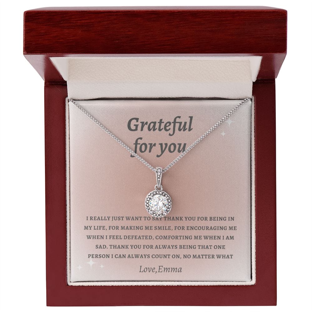 Thank you gift necklace for friend, coworker, mother, soul sister, best friend, gratitude gift, grateful for you appreciation keepsake jewelry