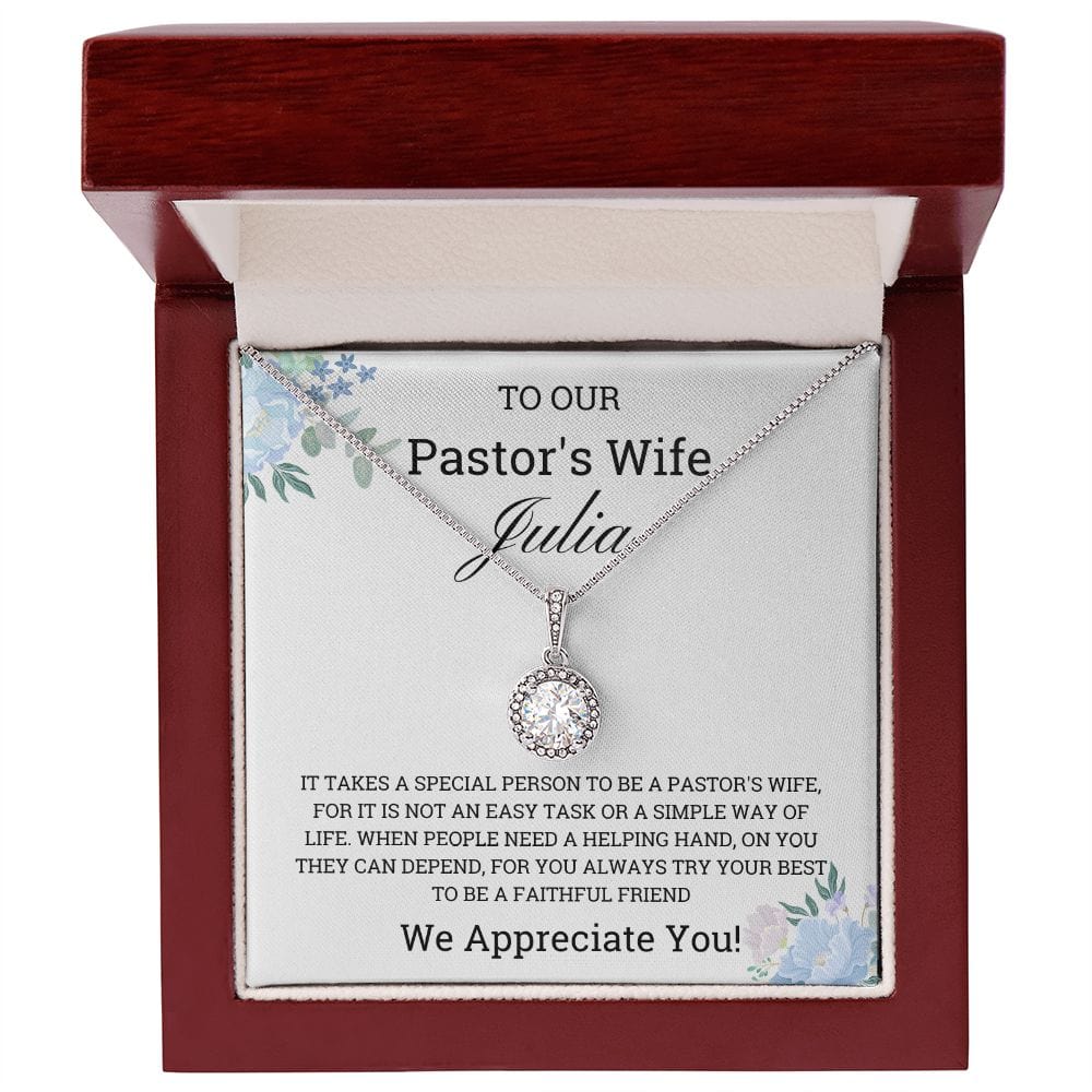 Pastor's Wife Appreciation Necklace, Personalized Custom Gift for Pastor's Wife,