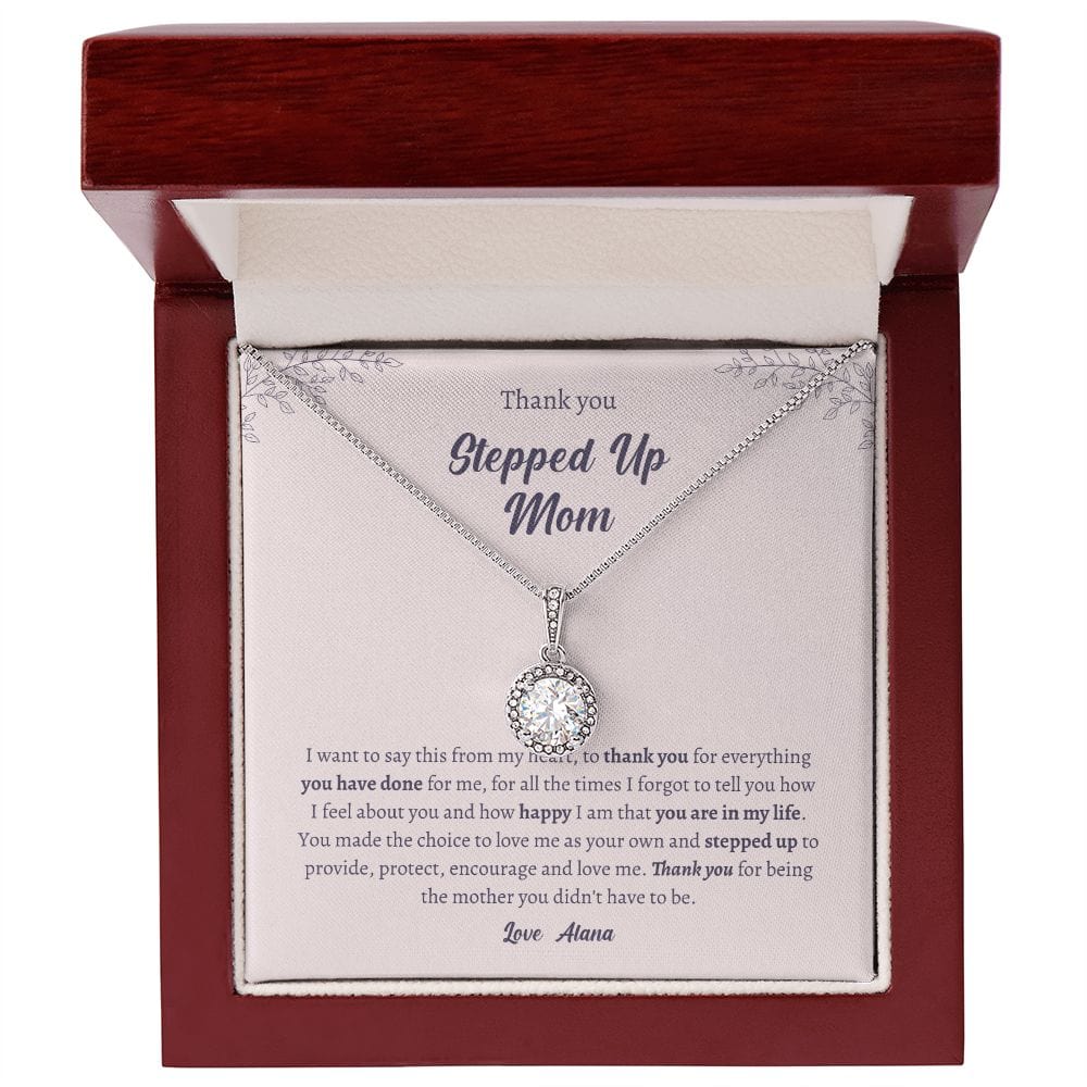 Personalized Stepped up Mom gift necklace for Mother's day, Second mom, Step mom, Unbiological mom thank you jewelry, chosen mother gift
