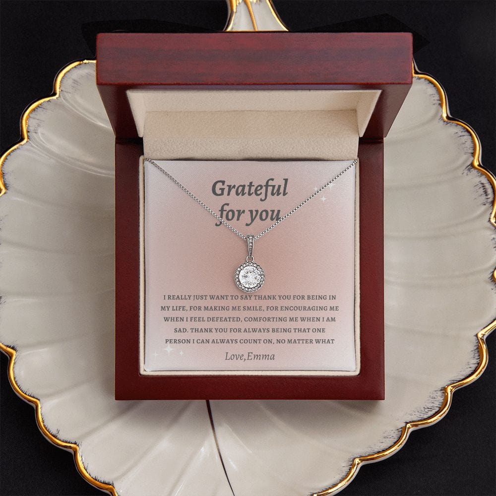 Thank you gift necklace for friend, coworker, mother, soul sister, best friend, gratitude gift, grateful for you appreciation keepsake jewelry