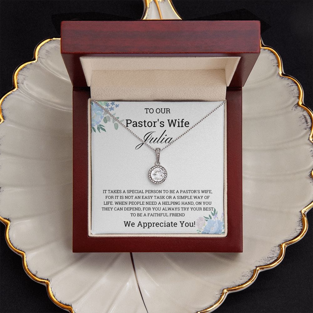 Pastor's Wife Appreciation Necklace, Personalized Custom Gift for Pastor's Wife,