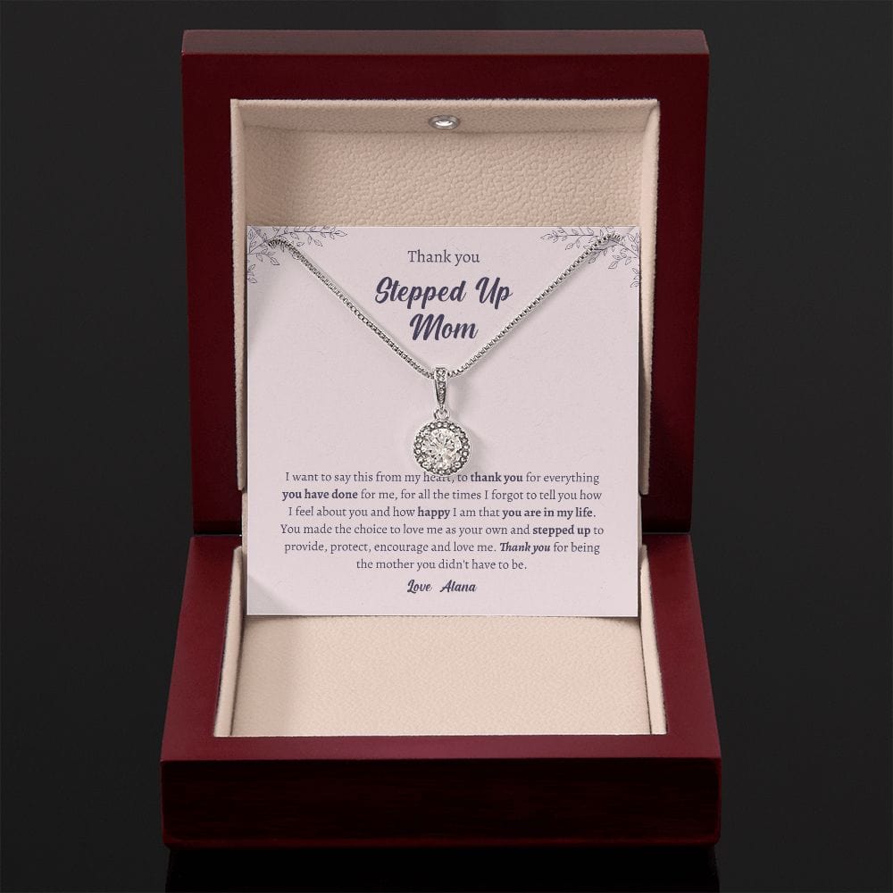 Personalized Stepped up Mom gift necklace for Mother's day, Second mom, Step mom, Unbiological mom thank you jewelry, chosen mother gift