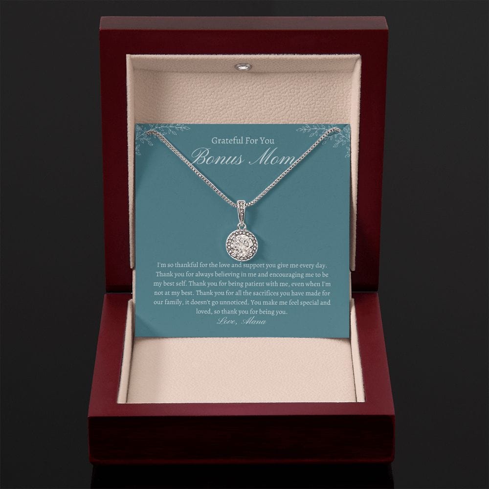 Personalized Bonus Mom necklace, grateful for you gift for step mom, mother's day gift for stepped up mom, birthday jewelry for second mom