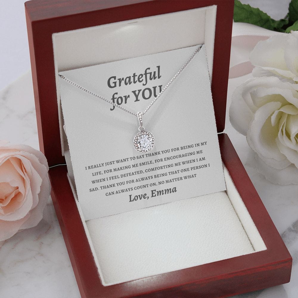 Thank you gift necklace for friend, coworker, mother, soul sister, best friend, gratitude gift, grateful for you appreciation keepsake jewelry-1