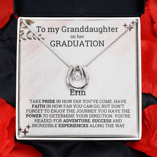 Personalized Granddaughter Graduation Necklace from Grandparent/Grandma/Nana