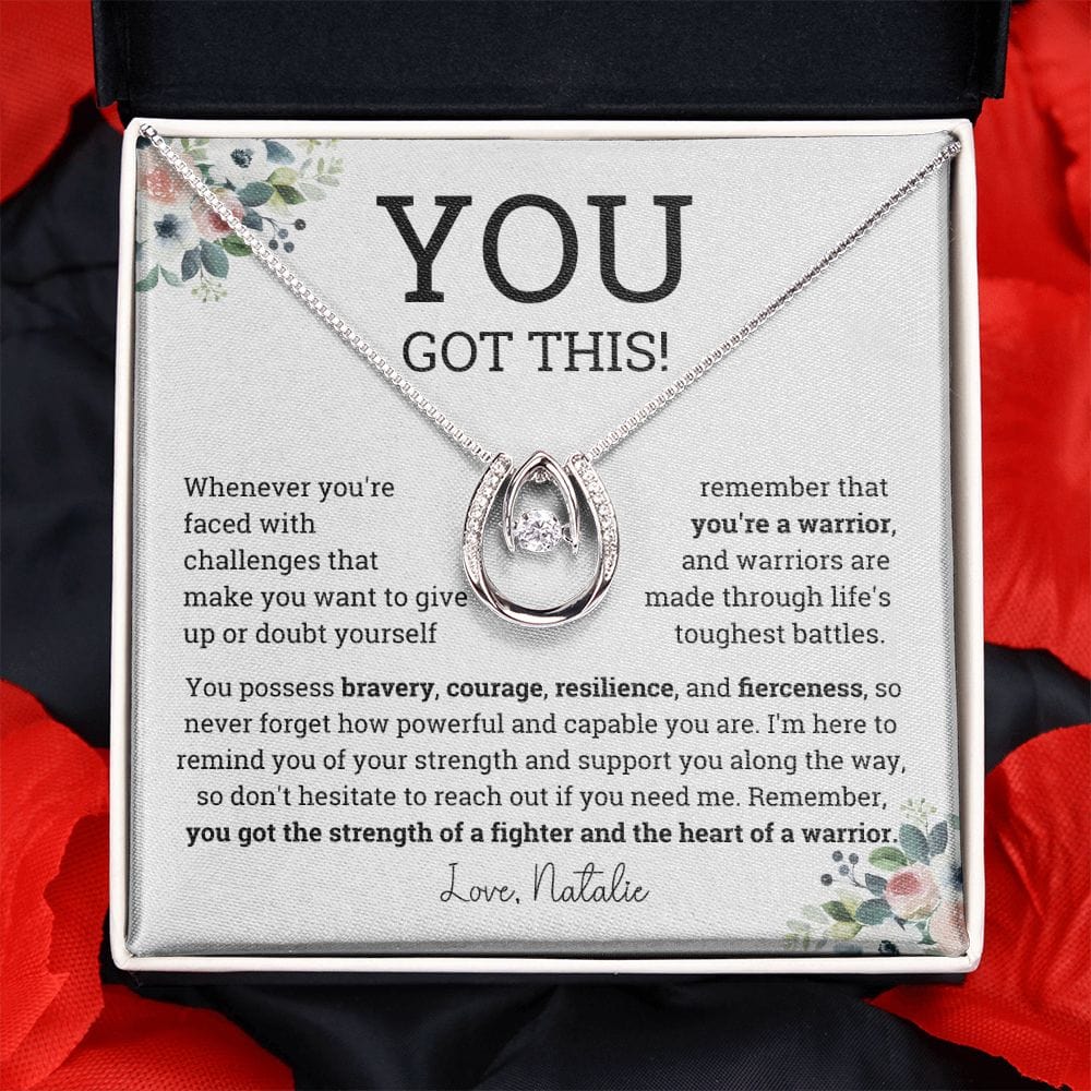 Personalized Motivational Warrior Necklace, Hardship Gift, Gift of Encouragement, You got this Thinking of you gift