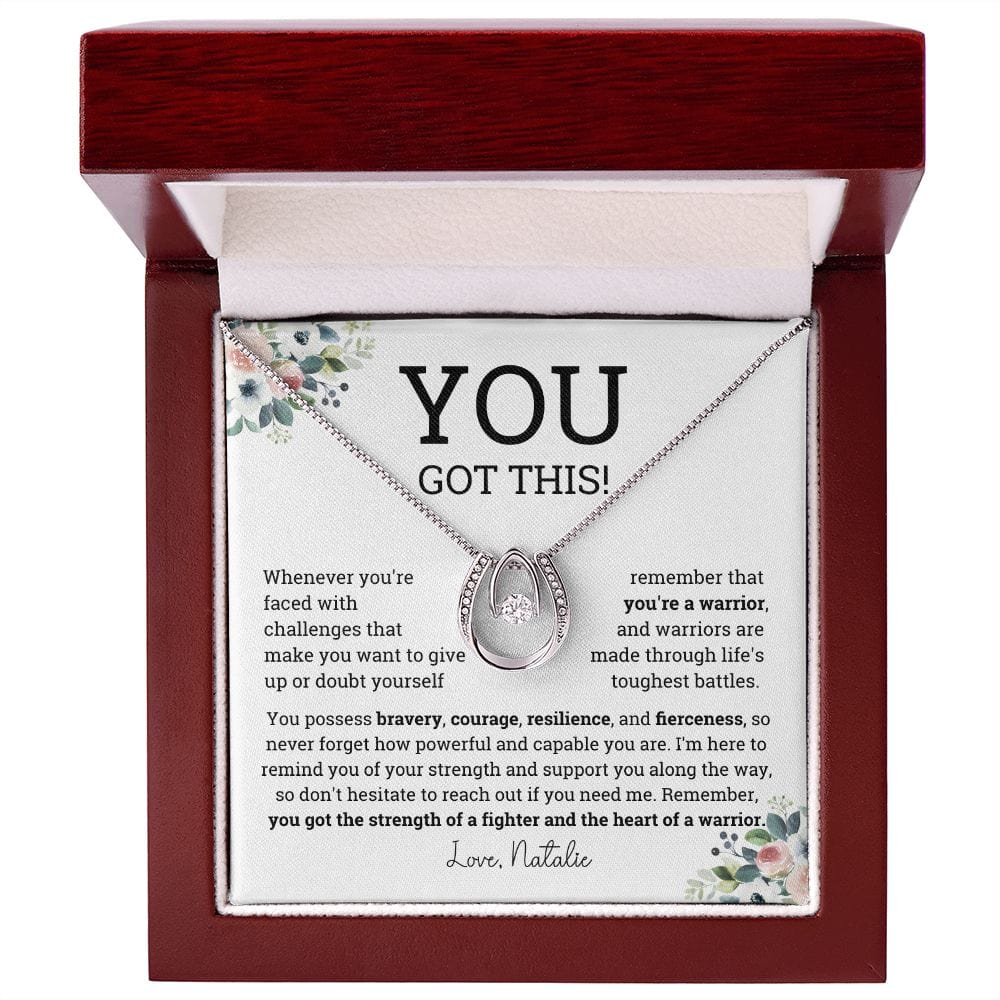 Personalized Motivational Warrior Necklace, Hardship Gift, Gift of Encouragement, You got this Thinking of you gift