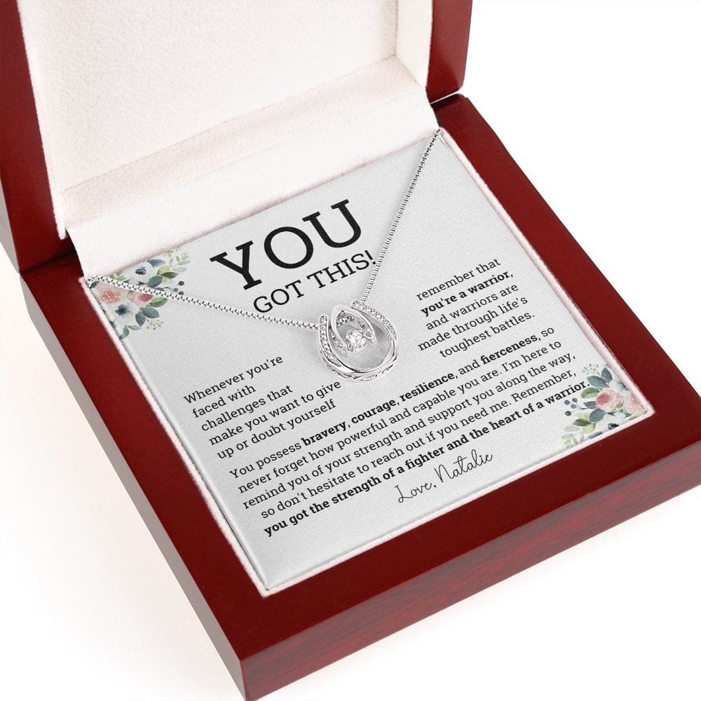 Personalized Motivational Warrior Necklace, Hardship Gift, Gift of Encouragement, You got this Thinking of you gift