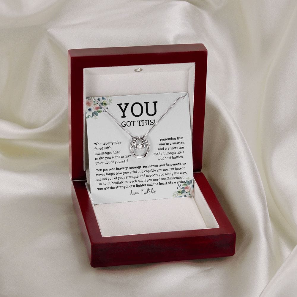 Personalized Motivational Warrior Necklace, Hardship Gift, Gift of Encouragement, You got this Thinking of you gift