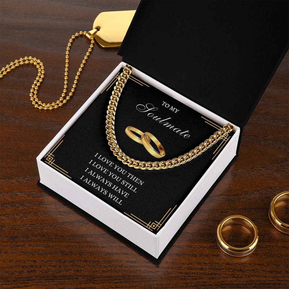 Soulmate Gold Ring Cuban Link Necklace