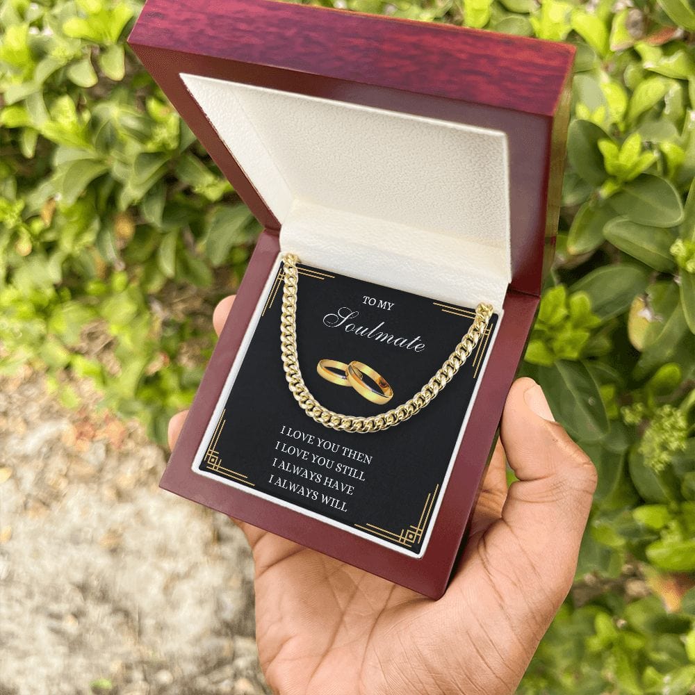 Soulmate Gold Ring Cuban Link Necklace