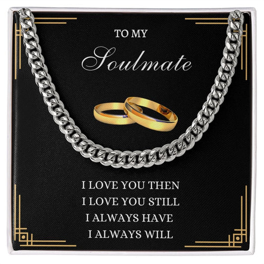Soulmate Gold Ring Cuban Link Necklace