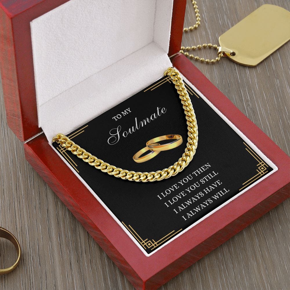 Soulmate Gold Ring Cuban Link Necklace