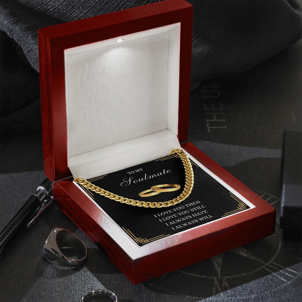 Soulmate Gold Ring Cuban Link Necklace