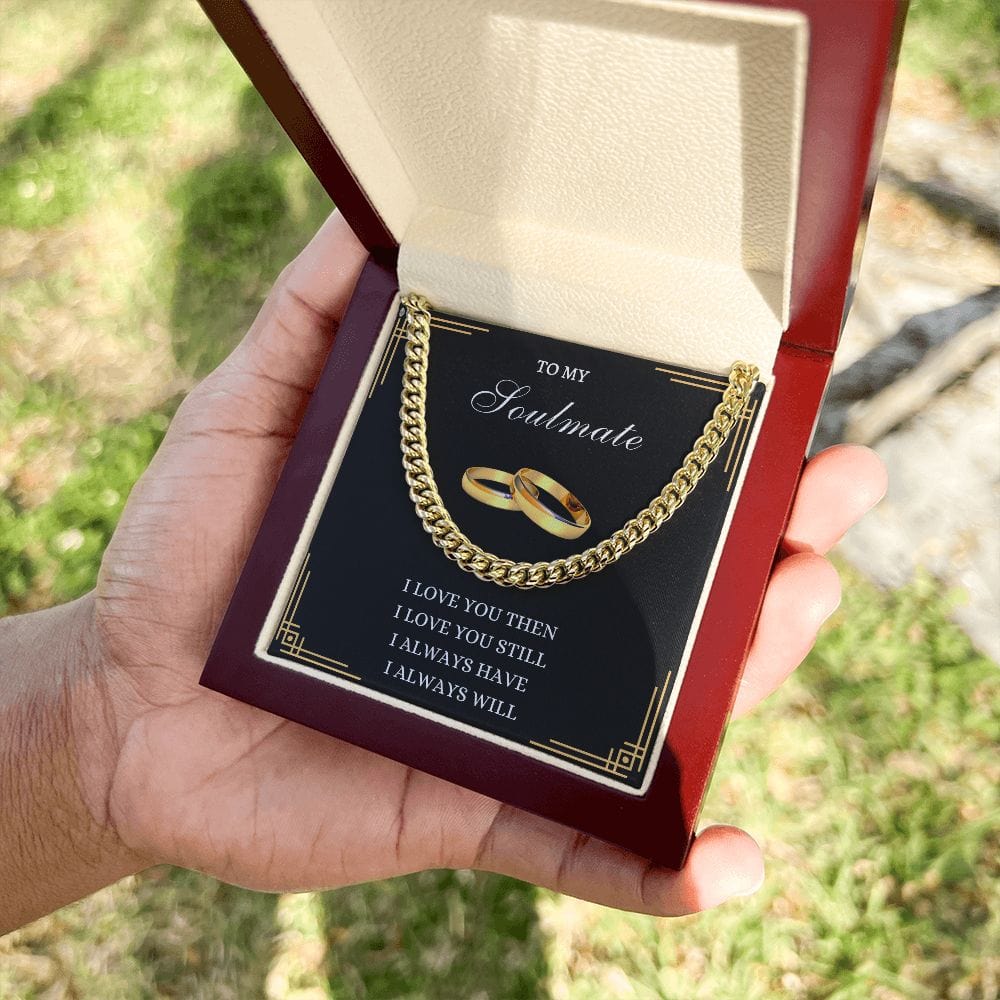 Soulmate Gold Ring Cuban Link Necklace