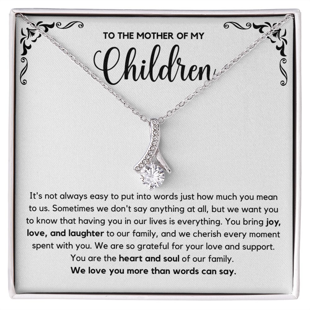 Mother of My Children Heart Necklace, Gifts for Mom Mother Wife from Husband, Necklace for Wife, Best Wife Gift