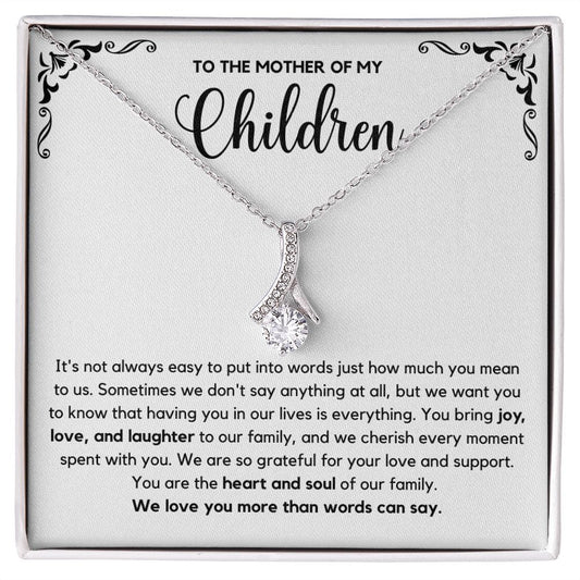 Mother of My Children Heart Necklace, Gifts for Mom Mother Wife from Husband, Necklace for Wife, Best Wife Gift