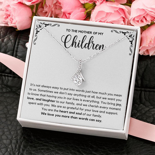 Mother of My Children Heart Necklace, Gifts for Mom Mother Wife from Husband, Necklace for Wife, Best Wife Gift